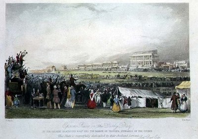 Epsom Races on Derby Day by Thomas Allom